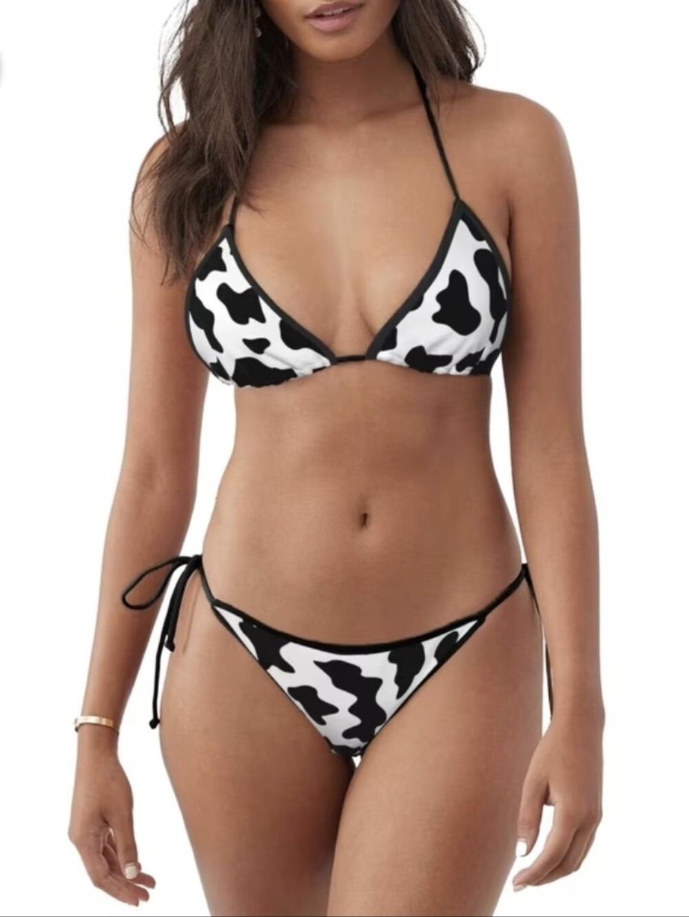 Cow Print Triangle Bikini Set XXL